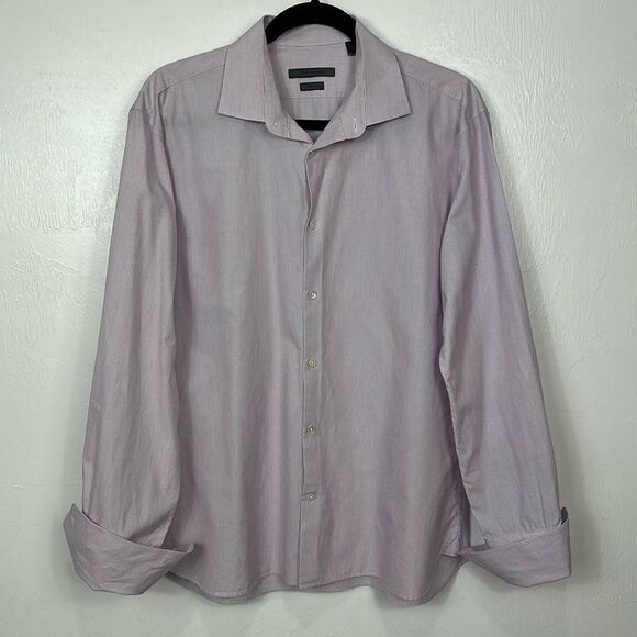 John Varvatos Slim Fit Striped Long Sleeve Button Down Shirt Size 16.5 - Picture 1 of 11